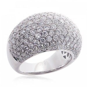 18K White Gold Elegant 5.00 Carat Women Pave Diamond Ring
